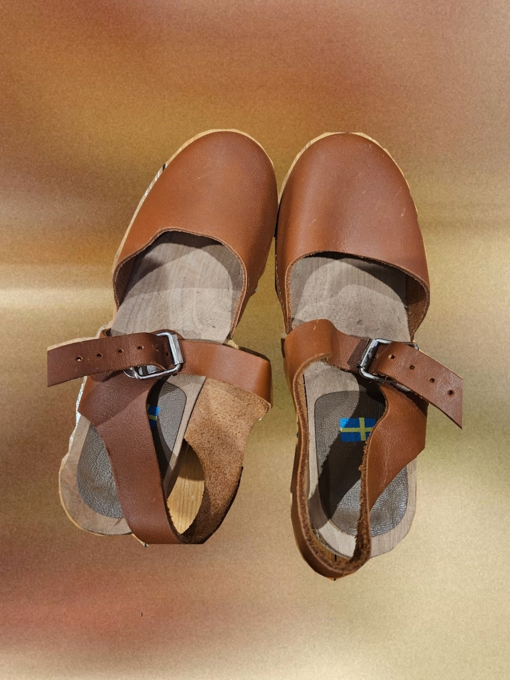MIA Abba - Brown Leather Women's Clog Sandals